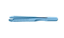 4-0395/LRT Capsulorhexis Forceps with Scale (2.50/5.00 mm), Cross-Action, for 1.50 mm Incisions, Curved Titanium Jaws (8.50 mm), Short Lever (16.00 mm), Long (101 mm) Round Titanium Handle, Length 120 mm