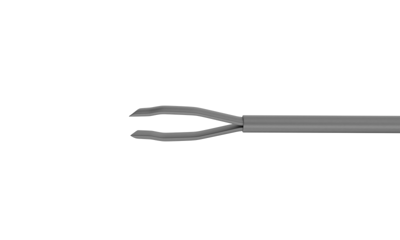 798R 12-420-25H Asymmetrical End-Grasping  Forceps, Attached to a Universal Handle, with RUMEX Flushing System, 25 Ga