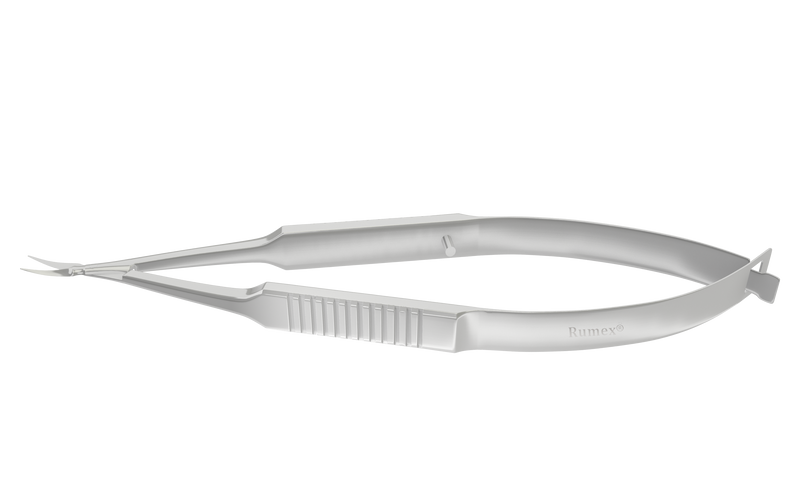 031R 11-052S Vannas Capsulotomy Scissors, Curved, Sharp Tips, 6.00 mm Blades, Flat Handle, Length 84 mm, Stainless Steel