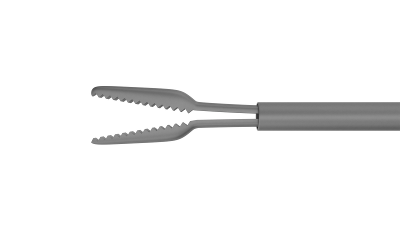 468R 12-304-23H Gripping Forceps with a "Crocodile" Platform, Attached to a Universal Handle, with RUMEX Flushing System, 23 Ga