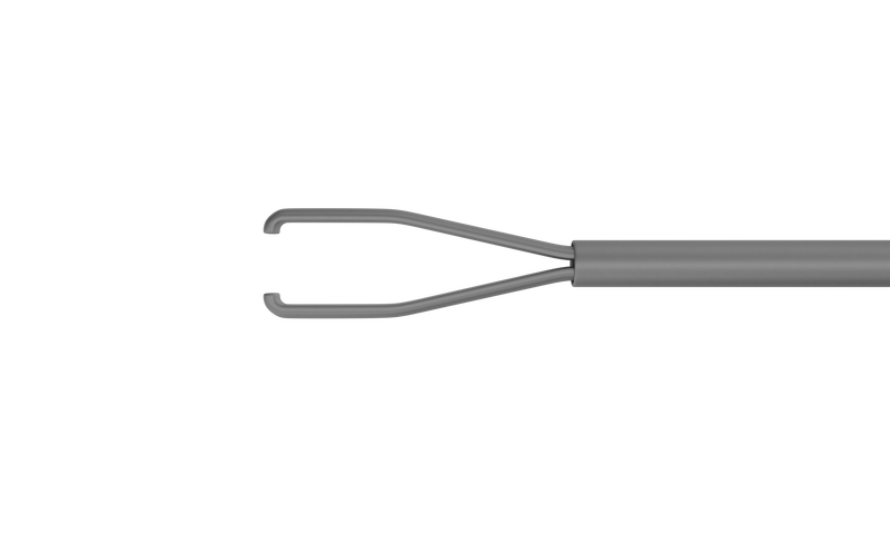 545R 12-4013-25H End-Grasping  Forceps, Expanded Space between Branches, Attached to a Universal Handle, with RUMEX Flushing System, 25 Ga