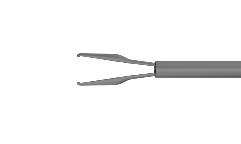 999R 12-402-23H Vitreoretinal End-Gripping Forceps with Nail-Shaped Jaws, Attached to a Universal Handle, with RUMEX Flushing System, 23 Ga