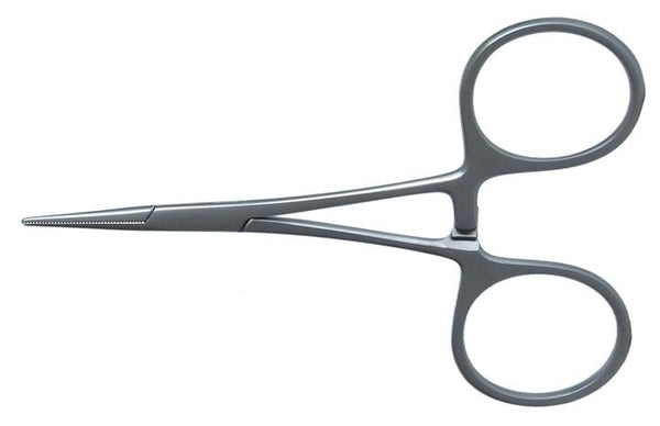 257R 4-120S Hartman Hemostatic Mosquito Forceps, Straight, Serrated jaws, Length 90 mm, Ring Handle, Stainless Steel