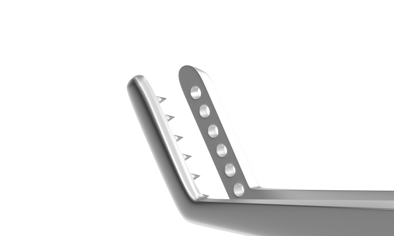 412R 4-130S Jameson Muscle Forceps, Left, 6 Teeth, Slide Lock, Length 100 mm, Stainless Steel