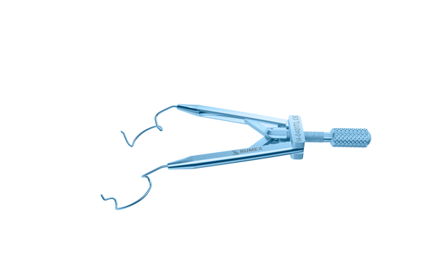 202R 14-0401TL Lieberman Temporal Speculum, 14.00 mm Rounded Open Blades, Flat Branches, Specially Designed for LASIK, Length 76 mm, Titanium