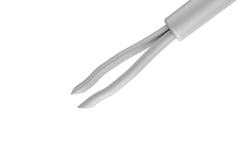 576R 12-4202-23 Asymmetrical End-Grasping Forceps, Elongated Branches, Designed for Myopic Eyes, 23 Ga, Tip Only