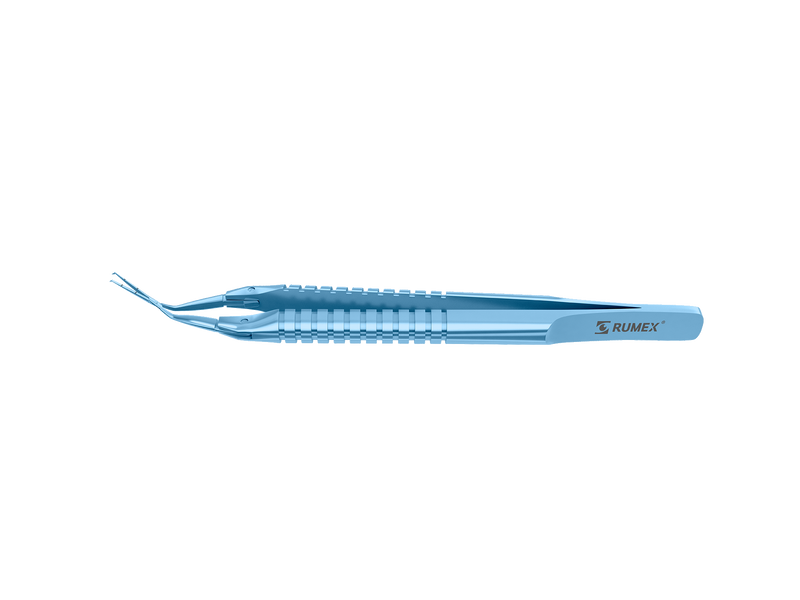 999R 4-0396/MRT Capsulorhexis Forceps with Scale (2.50/5.00 mm), Cross-Action, for 1.50 mm Incisions, Straight Titanium Jaws (8.50 mm), Short Lever (16.00 mm), Medium (91 mm) Round Titanium Handle, Length 110 mm