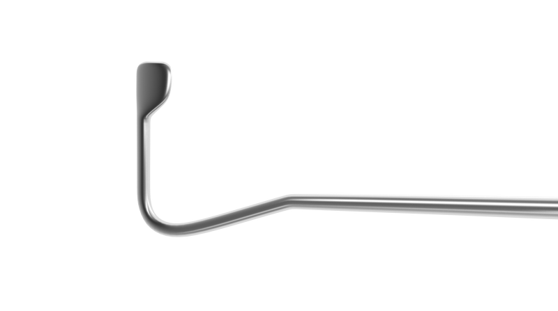 414R 5-040 Jameson Muscle Hook, 2.00 mm Bulbous Tip, 9.50 mm Flat Hook, Length 135 mm, Flat Titanium Handle