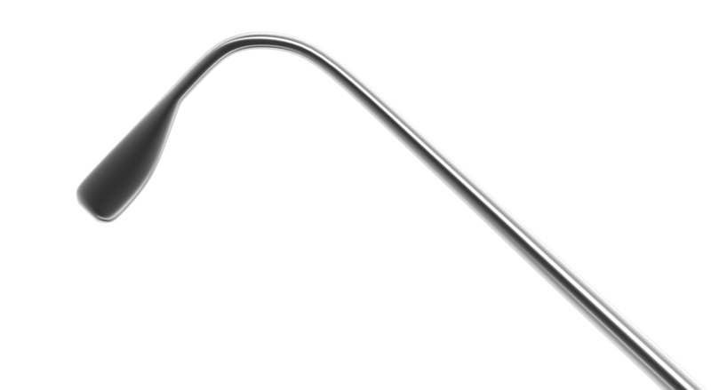 364R 5-042 Graefe Muscle Hook, Size 2, 1.50 x 10.00 mm Hook, Length 140 mm, Flat Titanium Handle