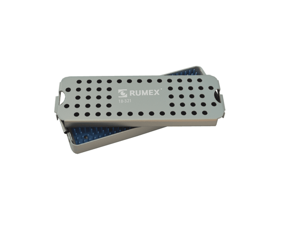 999R 18-321 Aluminum Sterilization Tray with Silicone Mat, 200×65×20 mm, 7.75×2.5×0.80″