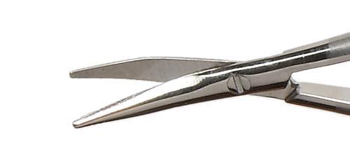 114R 11-034S Universal Corneal Scissors, Blunt Tips, 7.50 mm Curved Blades, Round Handle, Length 110 mm, Stainless Steel