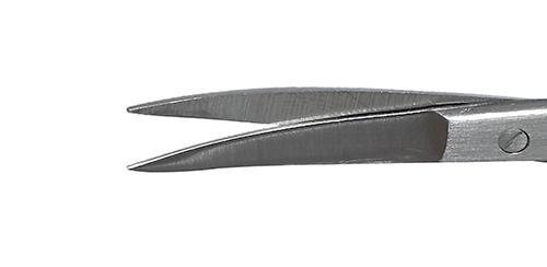 299R 11-081S Curved Iris Scissors, Sharp Tips, 28.00 mm Blades, Ring Handle, Length 115 mm, Stainless Steel