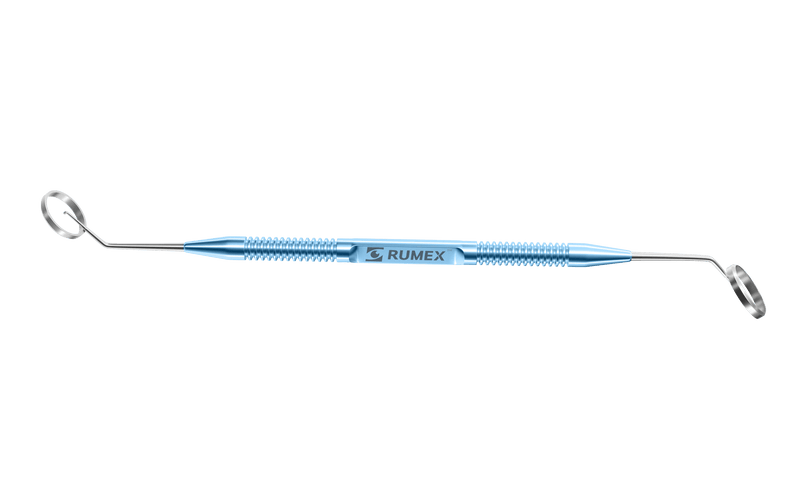 210R 3-0231 Abdullayev Corneal Marker for Keratoplasty, Double-Ended (10.00 mm and 11.00 mm Diameters), with Central Marking Point, Length 146 mm, Round Titanium Handle