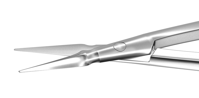 110R 11-050S Vannas Capsulotomy Scissors, Straight, Sharp Tips, 6.00 mm Blades, Flat Handle, Length 84 mm, Stainless Steel