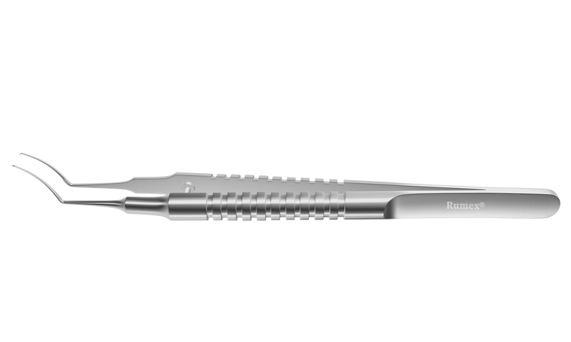 254R 4-0331S Utrata Capsulorhexis Forceps, Cystotome Tips, 11.50 mm Curved Jaws, Round Handle, Length 110 mm, Stainless Steel