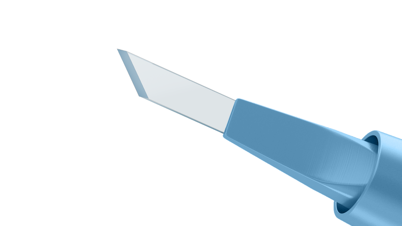 170R 6-10/6-050 Side-Port Diamond Knife, 45° Single-Edge Blade, 1.00 mm, Straight, Length 120 mm, Titanium Handle