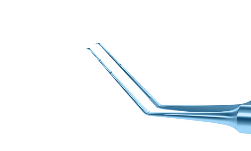 175R 4-03114T Utrata Capsulorhexis Forceps with Scale (2 Engravings at 3.00, 6.00 mm), Cystotome Tips, 11.50 mm Straight Jaws, Round Handle, Length 110 mm, Titanium