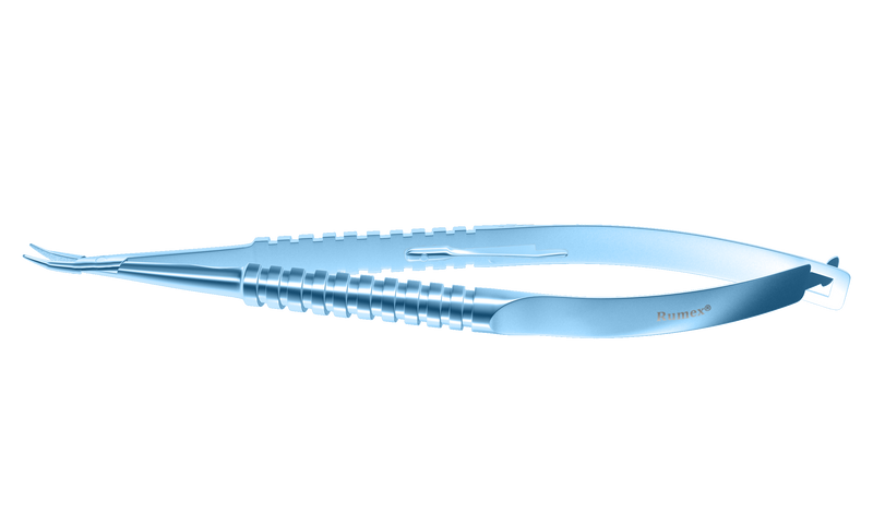 293R 8-050T Barraquer Needle Holder, 8.00 mm Extra Fine Jaws, Curved, with Lock, Long Size, Length 125 mm, Titanium