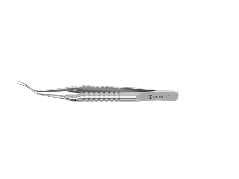 999R 4-03952/SRS Capsulorhexis Forceps with Scale (2.50/5.00 mm), Cross-Action, for 1.50 mm Incisions, Curved Stainless Steel Jaws (8.50 mm), Long Lever (26.00 mm), Short (71 mm) Round Stainless Steel Handle, Length 100 mm