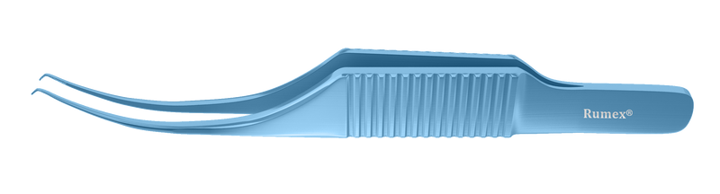163R 4-0504T Colibri-Bonn Corneal Forceps, 0.12 mm, 1x2 Teeth, Flat Handle, Length 77 mm, Titanium