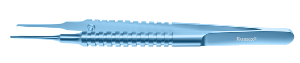 214R 4-0551T Straight Corneal Forceps, Bonn-Catalano Type, 0.12 mm, 1x2 Teeth, Round Handle, Length 105 mm, Titanium
